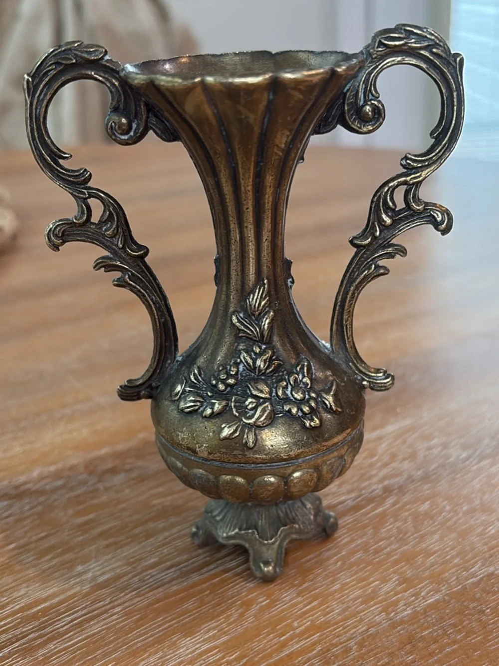 Antique-Style Brass Decorative Vase - Gold Finish